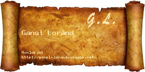 Gansl Loránd névjegykártya